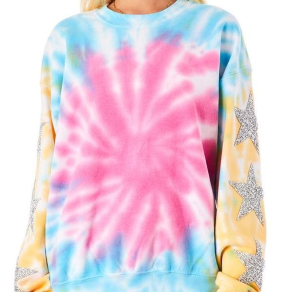 LF tie-dye jacket with rhinestone stars